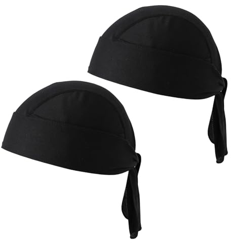 XQMMGO 2 Stücke Sports Bandana Cap, Sport-Bandana Sonne Schnell Trocknend, Sommer Laufmütze, Elastizität Atmungsaktiv nimmt Schweiß Bandana, Herren Biker Bandana Hat