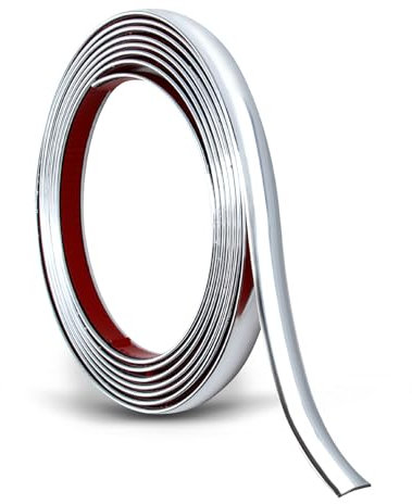 9.8Ft Silver Peel and Stick Moulding Trim Self Adhesive Tile Edging Trim Metal-Like Trim Strip Metalized PVC Mirror Frame Trims for Mirrors Cars Doors Panels Home Decor Peel and Stick Tape 3m*1.2cm