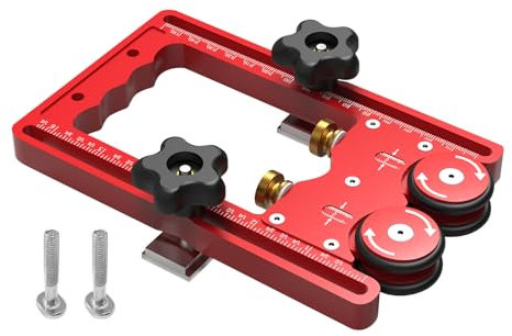 Double Wheel Bearing Stock Roller with Sliding Block, 160mm Rail Table Saw Jig Roller for Woodworking Stock Roller Guides Table Saw Feeder (1)