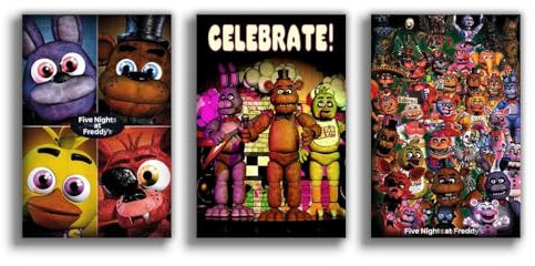 NebulaNova Spiel poster, FNAF Poster, ungerahmt, 20 x 30 cm, Version mit HD-Druck, Poster für Wohnzimmer, Wohnzimmer, Wandkunst, Dekor