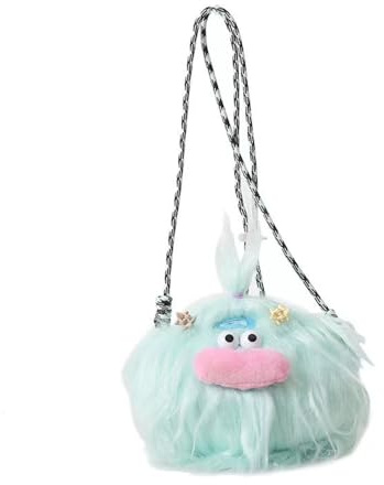 Cartoon Funny Furry Shoulder Bag, Ugly Cute Plush Crossbody Bag for Girls, Unique Plush Doll Bag
