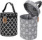 ULVBABI Insulated Baby Bottle Thermal Bag, Portable Breast Milk Cooler Bag Fits 4 Baby Bottles with Ice Pack & Shoulder Strap, Tote Storage Bag Portable Milk Bottle Holder & Carrier (Black & Grey)