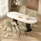 Hawthyhome Esszimmerstühle 4er Set | Polsterstühle mit 5 cm Sitzkissen • künstlicher Stoff Dining Chair • Küchenstuhl mit Rückenlehne • Moderne Sessel • Metallbeine • Beige FU01043BE-4