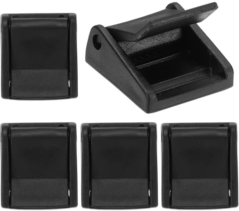 PATIKIL Webbing Black Cam Buckle 5/8 inch, 5 Pack Plastic Adjustable Toggle Clip for Backpack Luggage Car Roof Bag Pet Chest Vest Straps