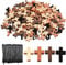Saijer Holz Kreuz Anhänger,200 Stück Holzkreuz Streuartikel Taufe Verzierung 4 Farbe Segen Kreuz Charm für DIY Halskette Schmuck Zubehör Taufe