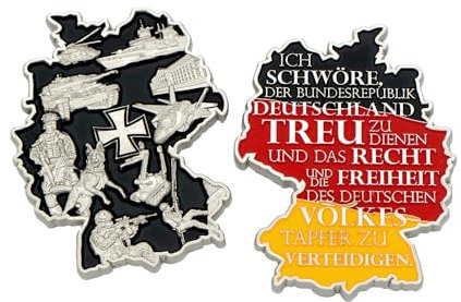 Café Viereck ® Bundeswehr Eid Deutschland Coin – Hochwertige Münze als Andenken an Dienstzeit – Nickel – matt – Geschenk für Soldaten & Veteranen