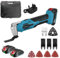 Yofidra Cordless Oscillating Multi-Tool, 20V Multi Tool with 2X 2.0Ah Batteries, 8000-19000 RPM, 6-Speed Control, 3.2° Oscillation Angle, Quick-fit Blade Design, Oscillating Tool Kit