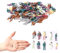 NHQZ 150 Pezzi Mini Figure di Persone Scala 1:100,Mini Modellino Ferroviario Figure Persone,Diverse Pose in Miniatura H0 Figure 1:100