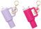 TTPSRY Keychain Stanley Ice Cup Lip Balm Holder Keyring with Floral Charm Durable Resin Material Perfect for Outdoor Travel and Everyday Use(Lilac + red rose)