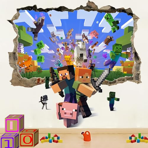 Cartoon Wandaufkleber Kinderzimmer,Videospiel Wandstikcer,Wand Fenster Wandtattoo,Cartoon Wandsticker,Kinderzimmer Schlafzimmer Wanddekoration,Wandsticker für Kinderzimmer
