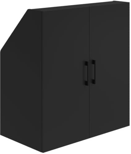 Bellamio Aland Dachschrägenschrank, Schwarz, 2 Türen, 3 Fächer, 90 cm breit | Dachschrägenregal, Bücherregal, Kleiderschrank, Nischenschrank, platzsparendes Stauraumregal für schräge Wände, 100x90x52 cm