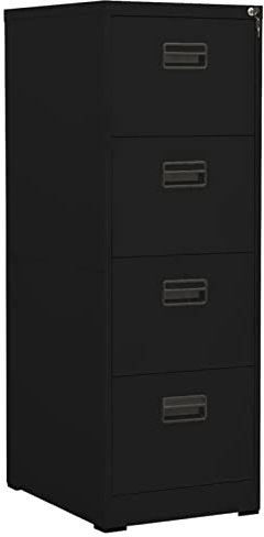 Xichuzi Aktenschrank, Metallschrank, Werkstattschrank, Werkzeugschrank, Büroschrank, Lagerschrank, Garagenschrank, Stahlschrank, Schwarz 46x62x133 cm Stahl
