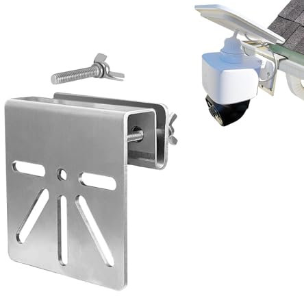 Camera Mount,Solar Security Camera Mounting Bracket,Adjustable Wall Mount Camera Holder Accessories,Weatherproof Stainless Steel Gutter Mount,Compatible with Eufy Security SoloCam S340(Black)