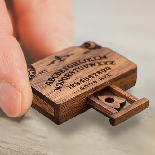 Planche de Ouija miniature, planche Ouija avec tiroir, décoration de planche à spiritueux miniature, modèle miniature en bois, planche à spiritueux parlante en bois avec planchette, planche à