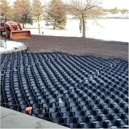 PAAWBW Waben-Geogitter, 10,2 cm dick, Einfahrtsstabilisator for Kies/Erde – HDPE-Gitter for geneigte und Flache Böden(1m x 2m (3.3X6.5ft))