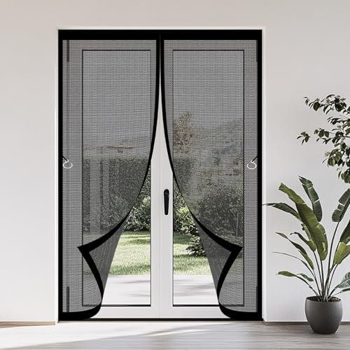 Zanzariera Magnetica 120 x 230 cm Zanzariera Magnetica per Porta Non È Necessario Praticare Fori Rete Fine Finestra, Nero