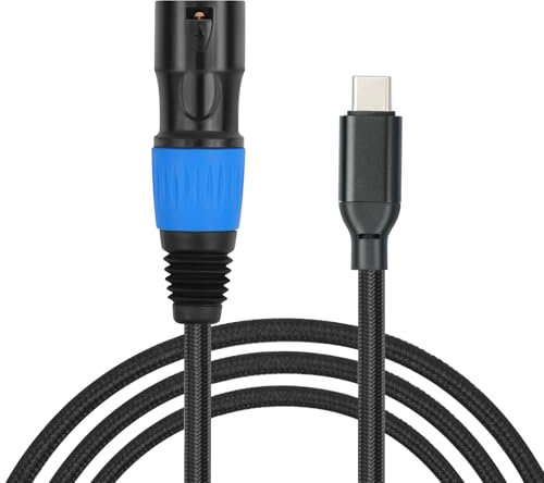 Yumiwoow USB C to XLR Cable,6.6 FT XLR Male to USB C Converter Adapter,USB Type C to XLR Male Output Stereo Cable for Amplifier, Speaker, Mixer Console, etc