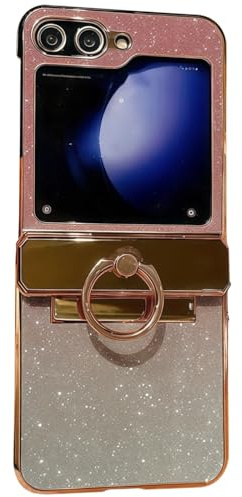 Schutzhülle für Z Flip 6 mit rundem Ständer, Roségold