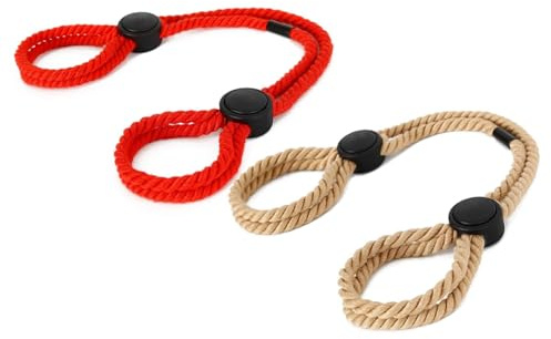 Gutol 2 pezzi di corda per bondage, corda per bondage, per mani, caviglie, petto e corpo intero, per giochi intimi (rosso/giallo)