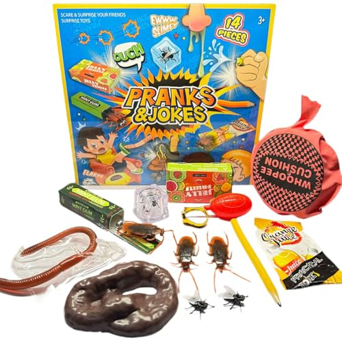 Joke Box For Kids Pranks, Novelty Prank Practical Jokes Gags, Realistic Portable Cool Funny Prank Gadgets Gift, Joke Pranks Set For Kids Adults Friends Family Parties Family Gatherings Game Nights