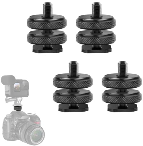 1/4 Schraube Blitzschuh, Blitzschuh 1/4 Adapter, 4 Stücke 1/4 Gewinde Blitzschuhadapter, Blitzschuhadapter, Adapterschraube Blitzschuh, Stativgewinde für Blitzschuh, Kamera Blitzschuhhalterung