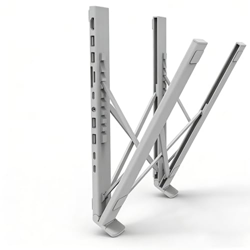 Laptop Docking Station Stand, 11 in 1 USB C Hub 4K@60Hz HDMI, Portable Laptop Stand with USB Ports, USB C Multiport Adapter USBC Dock Station Computer Holder for MacBook Pro/Air, Dell, HP, Lenovo
