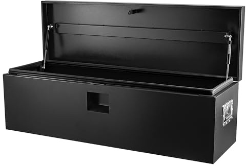 Garvee Auto Truck Bed Toolbox, Heavy Duty Steel Truck Tool Box with Lock & Dual Lids, Waterproof Heavy Duty Tool Box Storage Organizer Chest for Tools Storage for Pickup, Truck Bed, RV, Trailer