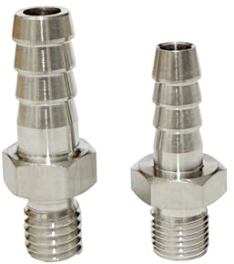 Raccord de tuyau haute pression en acier inoxydable 304, 4mm 6mm 8mm 10mm 12mm, barbe OD à M10x1 M10x1.25 M10x1.5, filetage mâle métrique(M10x1.5,8mm)
