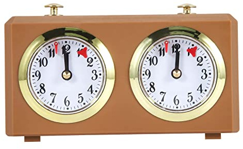 Smallterm Horloge d'échecs mécanique analogique pour jeu d'échecs - Minuteur officiel - Pas de batterie nécessaire