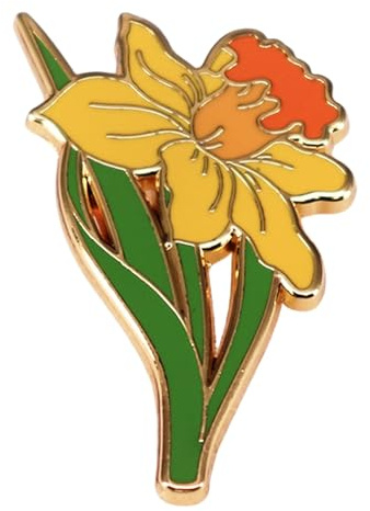 Broche jonquille – Épingle florale dorée avec motif pétale réaliste pour femme, broches jaunes pour vêtements et accessoires pour femmes Broche jonquille