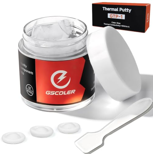 GSCOLER Thermal Putty 10g, >15W/mK GPU Gap Filler, Thermal Pad Replacement | Flexible 0.2–3.0mm fit for VRAM and CPU cooling; non-conductive, easy to shape and suitable as a thermal paste replacement