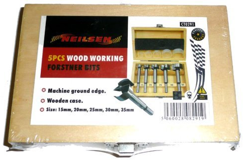 5 Piece FORSTNER Drill BIT Set