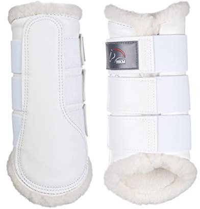 HKM 8585 Gamaschen Comfort, Teddyfutter Lederimitat-Kunstleder Anatomisch, weiß, M