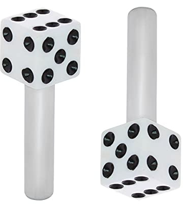 United Pacific 70041 High Impact Plastic Construction Dice Door Lock Knobs for Classic & Vintage Cars/Trucks, 10-32 Thread - White/Black (Pack of 2)