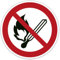 Verbot-Aufkleber 2 Stück - Keine offene Flamme; Feuer, offene Zündquellen und Rauchen verboten (ISO 7010) Größe 100x100 mm ® stempel-fabrik.de