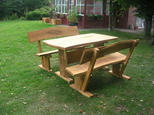 KJR Holzmanufaktur Rustikale Gartenmöbel, Sitzgruppe, Sitzgarnitur, Eiche