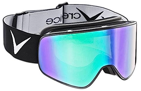 Black Crevice Skibrille im Frameless Design I Ski-Brille I wechselbare Scheibe I bruchfeste Doppelscheibe I Anti-Fog-Beschichtung & UV 400 Schutz I größenverstellbar