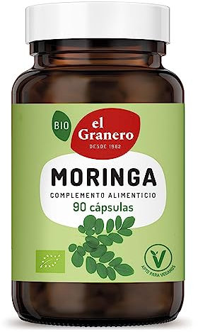 El Granero Integral - Moringa Bio - 90 Cápsulas - Elaborado a Base de Hojas en Polvo de Moringa Ecológica - Fortalece el Sistema Inmunitario y la Salud Respiratoria