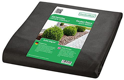 GardenMate 10m² Unkrautvlies Gartenvlies wasserdurchlässig – Unkrautfolie Gartenflies – Unkrautflies 2m x 5m - 50g/m² – Gartenfolie Reißfestes Unkrautschutzvlies - Hohe UV-Stabilisierung