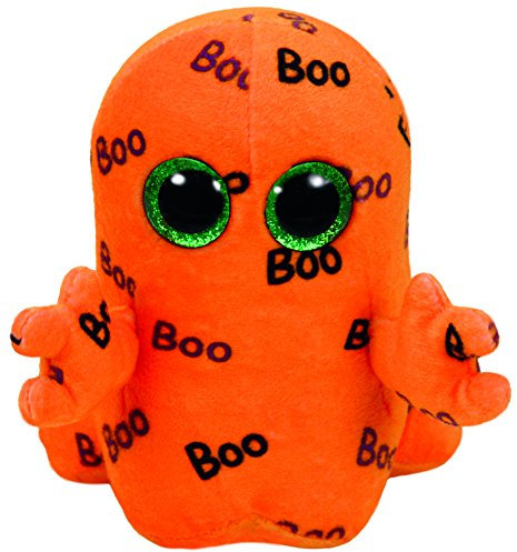 Carletto Ty Ty 37192 Ghoulie Geist mit Glitzeraugen, Beanie Boo's, Halloween limitiert, Plüsch, 15 cm, orange