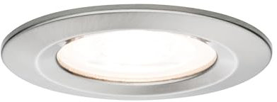 Paulmann 93633 Nova LED Einbauleuchte rund max. 35W Deckenspot Eisen gebürstet Spot Alu Zink Einbaurahmen GU10 Deckeneinbaustrahler ohne Leuchtmittel