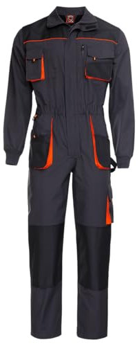 Stenso Kastor Overall Herren Arbeitskleidung - Rallyekombi Overall mit Elastischem Bund, Hammerschlaufe, Multifunktionale Taschen, Reißverschlüsse für Atmungsaktivität - Arbeitsoverall 52