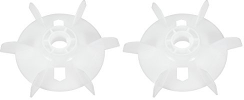 sourcing map Motor Fan Blade 155mmx24mm Round Shape Bore White Engineering Plastic with 6 Vanes 2pcs