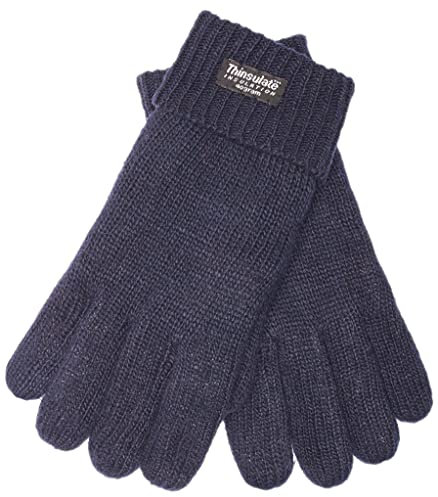 EEM Herren Strickhandschuhe, weiche Wolle, Thinsulate Thermofutter, marine XXL