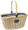 Les Jardins de la Comtesse - Korb Chantilly Marine - gebleichter Weide/Blauer Stoff/weißen Streifen - Kühlfach/Für den Einkauf auf dem Markt/Picknick/Strand/umklappbarer Henkel - 48 x 29 x 27 cm