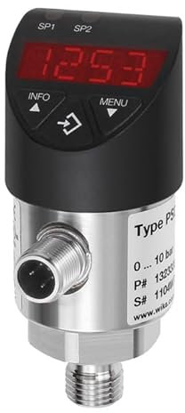 RIEGLER 103077-EDS-10 Elektr. Druckschalter, Digitalanzeige, M12x1, G 1/4, 0-10 bar, 1Stk