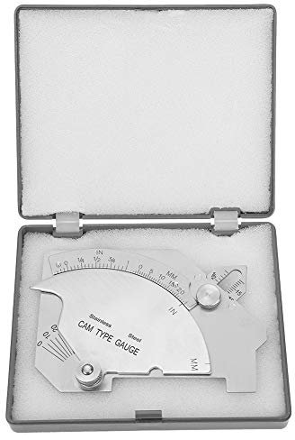 Medidor de filete de Soldadura, Herramienta de Soldadura Inspección,acero inoxidable Imperial MG-8 Bridge CAM Regla de prueba de inspección de costura de soldadura con caja, para medición de soldadura