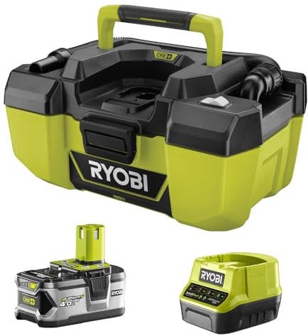 RYOBI 18-Volt ONE + Lithium-Ion Cordless 3 Gal. Project Wet/Dry Vacuum with Acessory Storage, 4.0 Ah Battery and Charger