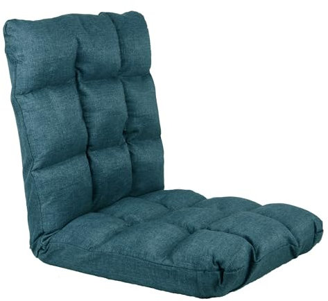UNUS Bodenstuhl, Sitzkissen mit Verstellbarer Rückenlehne, Bodensitz in Blau, klappbares Bodenkissen, Outdoor geeignet, ideal als Meditationsstuhl, Lesestuhl oder Stadionstuhl