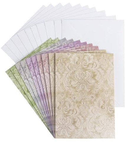 Ideen mit Herz Grußkarten-Set mit Umschlägen | 10 Motiv-Karten | blanko | bunt | neutral | ideal für Glückwünsche zum Geburtstag, Hochzeit,uvm. | Din B6 (Ornamentik 1)